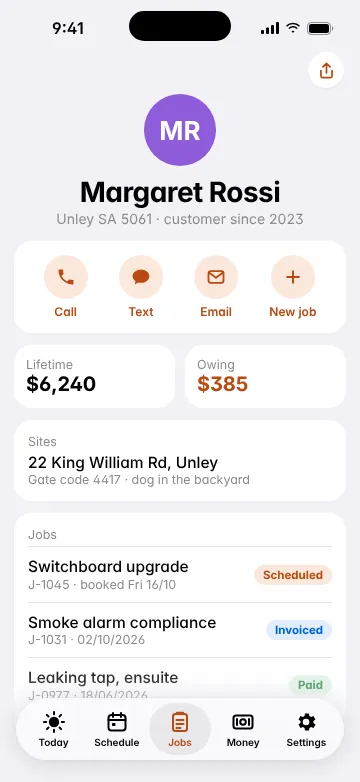 Glovebox Customer screen